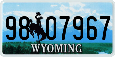 WY license plate 9807967
