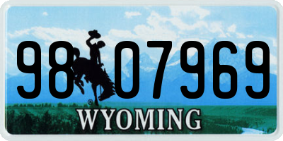 WY license plate 9807969