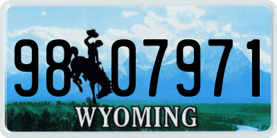 WY license plate 9807971
