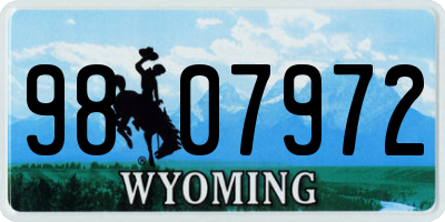WY license plate 9807972