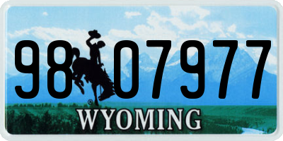 WY license plate 9807977