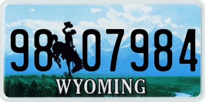 WY license plate 9807984