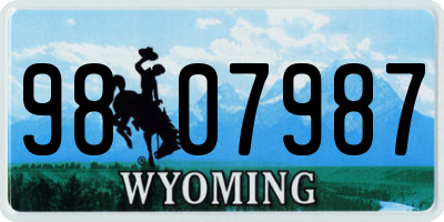 WY license plate 9807987