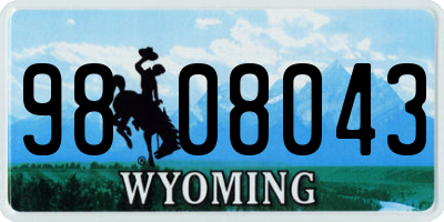 WY license plate 9808043