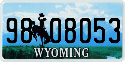 WY license plate 9808053