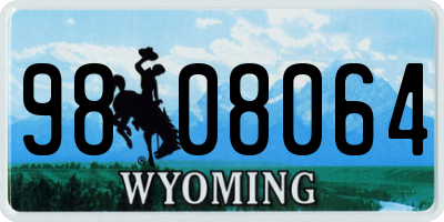 WY license plate 9808064