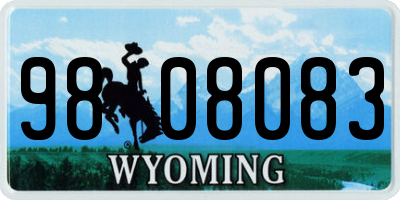 WY license plate 9808083
