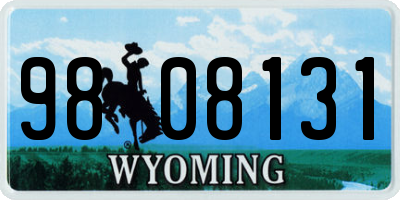 WY license plate 9808131