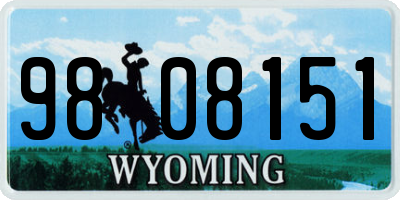 WY license plate 9808151