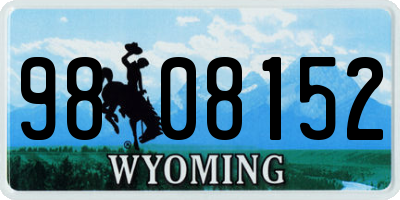 WY license plate 9808152