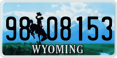 WY license plate 9808153