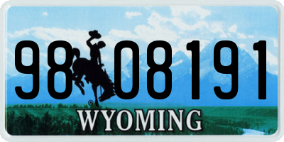 WY license plate 9808191
