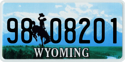 WY license plate 9808201