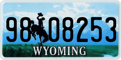 WY license plate 9808253