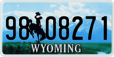 WY license plate 9808271