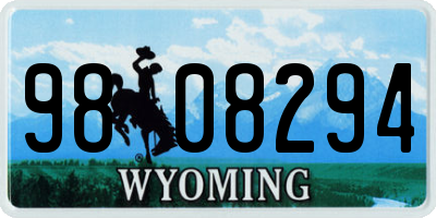 WY license plate 9808294
