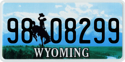 WY license plate 9808299