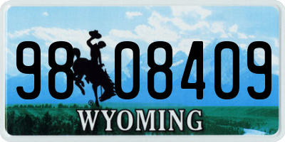 WY license plate 9808409