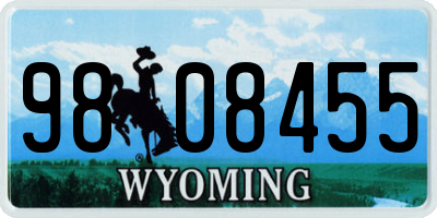 WY license plate 9808455