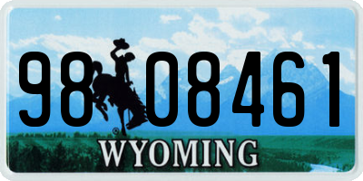 WY license plate 9808461