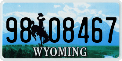 WY license plate 9808467