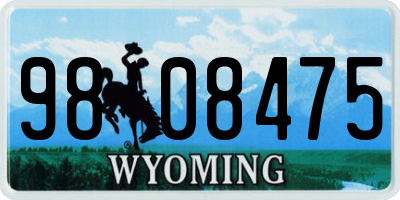 WY license plate 9808475