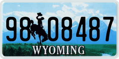 WY license plate 9808487