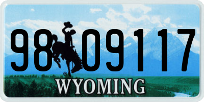 WY license plate 9809117