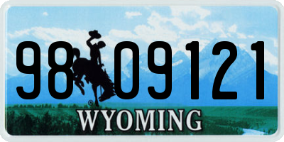WY license plate 9809121