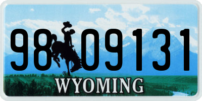 WY license plate 9809131