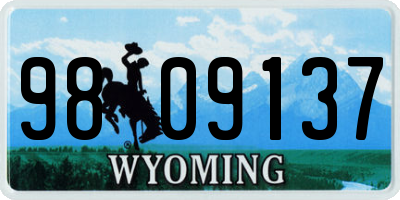 WY license plate 9809137