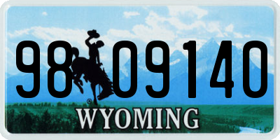 WY license plate 9809140