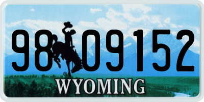 WY license plate 9809152