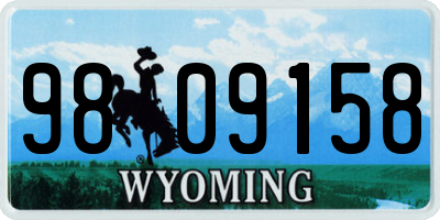WY license plate 9809158