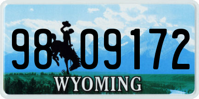 WY license plate 9809172