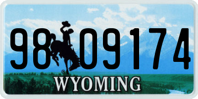 WY license plate 9809174