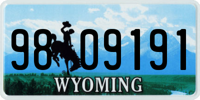 WY license plate 9809191