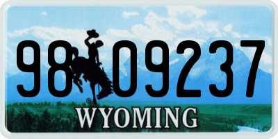 WY license plate 9809237