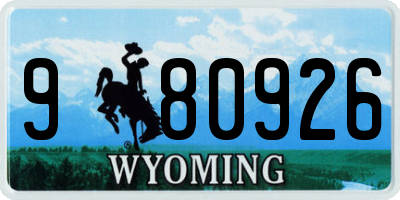 WY license plate 980926