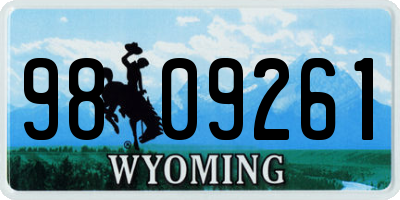 WY license plate 9809261