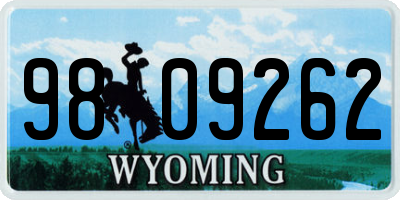 WY license plate 9809262