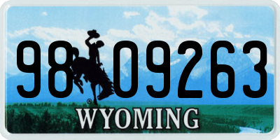 WY license plate 9809263
