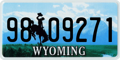 WY license plate 9809271