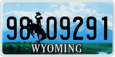 WY license plate 9809291