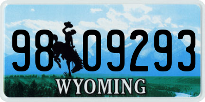WY license plate 9809293