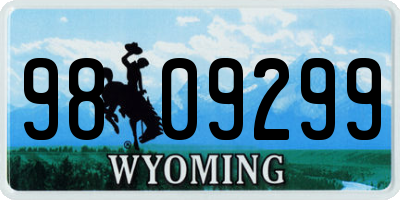 WY license plate 9809299