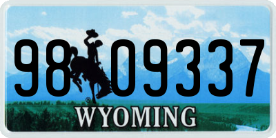 WY license plate 9809337