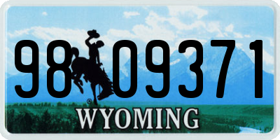 WY license plate 9809371