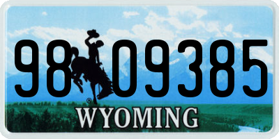 WY license plate 9809385