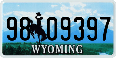 WY license plate 9809397